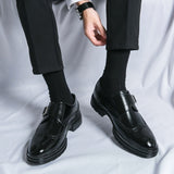 Men's Oxford Monk Strap Wingtip Brogue Shoes – Formal Style