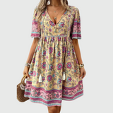 Lioraine – Floral V-Neck Mini Dress
