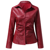 Aurelia - Leather Long Sleeve Blouse