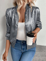 Almira - Shiny Womens Bomber Jacket With Zip