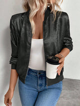 Almira - Shiny Womens Bomber Jacket With Zip