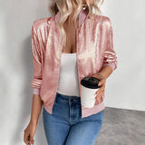 Almira - Shiny Womens Bomber Jacket With Zip