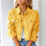 Elvarra - Solid Colour Denim Jacket