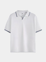Robin – Mens V Neck Polo Shirt With Contrast Trim