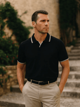 Robin – Mens V Neck Polo Shirt With Contrast Trim