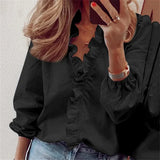 Hannelle – Elegant Ruffle Wrap Blouse Women
