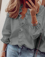 Hannelle – Elegant Ruffle Wrap Blouse Women