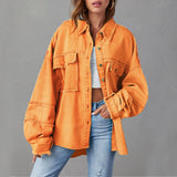 Ismeriah - Womens Oversized Cotton Denim Jacket
