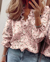 Hannelle – Elegant Ruffle Wrap Blouse Women