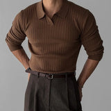 Marcellan – Men’s Long Sleeve Polo Knit Jumper