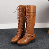 Valerra - Womens Retro Lace Up Buckle Boots