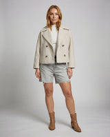 Valerienne – Women’s Cropped Double Breasted Jacket