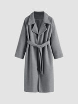 Virellia – Women’s Long Wool-Blend Coat with Waist Belt