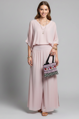 Viviane - Womens Chiffon Two Piece Wide Leg Set