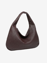 Lorna - Woven Leather Crescent Hobo Shoulder Bag