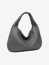 Lorna - Woven Leather Crescent Hobo Shoulder Bag