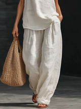 Zoeva – Sleeveless Set With Wide Leg Trousers