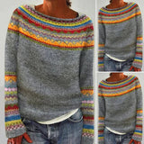 Orlienna – Women’s Knit Jumper with Colourful Ethnic Pattern