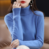 Elvarise - Womens Cashmere Turtleneck Knit Sweater