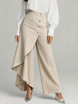 Denia - Wide Leg Denim Look Trousers