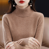 Elvarise - Womens Cashmere Turtleneck Knit Sweater