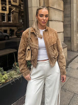 Janine - Womens Oversized Short Jacket With Zip Pockets