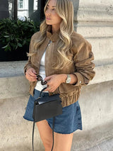 Janine - Womens Oversized Short Jacket With Zip Pockets