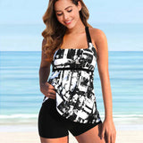 Alveria - Womens Tankini Set With Shorts And Printed Top