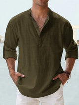 Nathaniel – Mens Relaxed Long Sleeve Button Shirt
