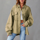 Ismeriah - Womens Oversized Cotton Denim Jacket