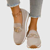Fabrielle – Womens Textured Buckle Loafers