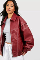 Valerique - Red Oversized Womens Jacket