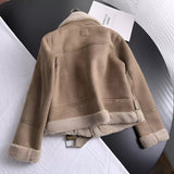 Maerelle – Women’s Oversized Biker Jacket with Warm Lining