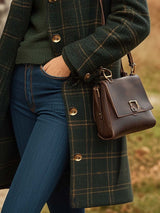 Bravielle - Womens Long Check Wool Coat