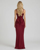 Cerene Corset Maxi Dress - Burgundy