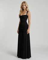 Charlotte Ruched Maxi Dress - Black