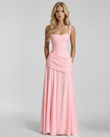 Charlotte Ruched Maxi Dress - Pink