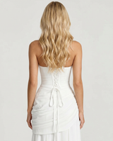 Charlotte Ruched Maxi Dress - White