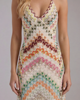 Phoebe Boho Crochet Maxi Dress - Multicolor