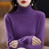 Elvarise - Womens Cashmere Turtleneck Knit Sweater