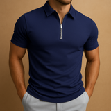 Jasper - Men Zip Polo Shirt Slim Fit Breathable
