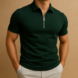 Jasper - Men Zip Polo Shirt Slim Fit Breathable