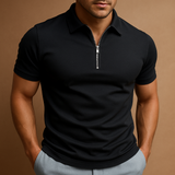 Jasper - Men Zip Polo Shirt Slim Fit Breathable