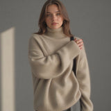 Celviera - Womens Oversized Cashmere Turtleneck Sweater
