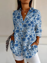 Georielle – Floral Button Blouse Women