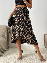 Biance – Women'S Printed Wrap Tie Casual Skirt