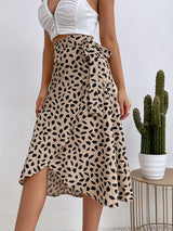 Biance – Women'S Printed Wrap Tie Casual Skirt