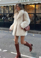 Sorvella – Women’s Plush Coat with Stand Collar