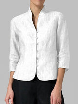 Eleanora - Blusa da donna con collo alla coreana