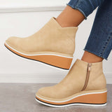 Avrielle – Womens Platform Ankle Boots With Zip